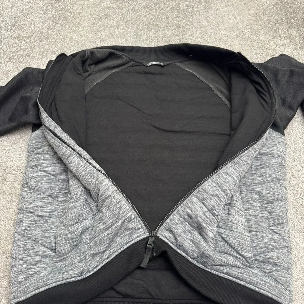 The North Face Quilted Midlayer Bomber Jacket Mens Large Gray Black Colorblock